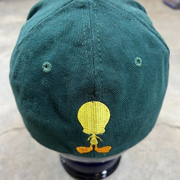 Vintage 90s Warner Bros Tweety Bird Hat Fitted Cap Large USA Made Twill Cap - Picture 2 of 5